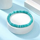 Braccialetti elasticizzati con perline a disco di giada bianca naturale tinta BJEW-JB09515-02-3