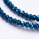 1 Strand Faceted Electroplate Glass Rondelle Beads Strands X-EGLA-J025-F01-3