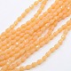 Opaque Solid Color Crystal Glass Faceted Teardrop Beads Strands GLAA-F022-A09-2