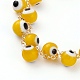 Bracelets de perles faits à la main au chalumeau mauvais œil BJEW-JB05856-3