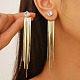Cubic Zirconia Chains Tassel Earrings EJEW-P236-08G-3
