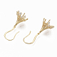 Brass Micro Pave Clear Cubic Zirconia Earring Hooks Findings KK-N232-27-NF-3
