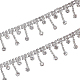 Benecreat 2 yarda borla de vidrio cadenas de rhinestone bling diamante cinta de adorno de diamante para decoración de vestidos de novia (rhinestone: 4x3.5 mm) FIND-BC0001-22-1
