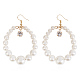 Imitation Pearl Dangle Earrings EJEW-L203-04G-1
