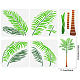 FINGERINSPIRE 5PCS Palm Tree Painting Stencil 2 Size Hollow Out Overlay Painting Templates Reusable Big Palm Tree Leaves & Tree Trunk Drawing Stencils DIY Craft Decor for Wall DIY-WH0394-0030-1