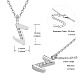 SHEGRACE Rhodium Plated 925 Sterling Silver Initial Pendant Necklaces JN922A-2