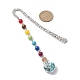 7 perla di pietra preziosa chakra e segnalibri pendenti con bottiglia dei desideri a forma di cuore in vetro turchese sintetico AJEW-JK00313-04-3