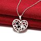 Fashion Popular Silver Plated Brass Enamel Cable Chain Heart Pendant Necklaces NJEW-BB01572-3