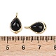 Подвески-капли из натурального черного оникса (окрашенные и нагретые) KK-B157-33B-G-3