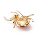 カブトムシエナメルピン  女性の女の子のための絶妙な昆虫合金ブローチ  ゴールドカラー  オレンジ  39x36.5x7mm  ピン：0.7mm JEWB-P012-10G-2