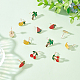 ANATTASOUL 6 Pair 6 Style Watermelon & Cherry & Banana & Tree Enamel Stud Earrings Set EJEW-AN0001-34-7