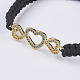 Bracelets réglables de perles tressées avec cordon en nylon BJEW-P194-29G-A-3