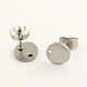 304 Stainless Steel Stud Earring Findings STAS-R063-35-10mm-1