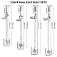 UNICRAFTALE 4 Styles 8 Sets About 28-38mm Hypoallergenic Extender Chain with Cord Ends and Lobster Claw Clasps Surgical Steel Curb Chain Extension Tails Stainless Steel Color STAS-UN0009-53P-2