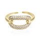 Brass Micro Pave Clear Cubic Zirconia Cuff Rings RJEW-S044-131-NF-3