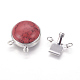 Synthetic Red Turquoise Box Clasps G-L473-B08-3