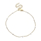 Bracelet de cheville en chaîne de perles de verre avec chaînes gourmettes X-AJEW-AN00542-1