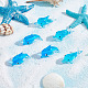 Arricraft 6 Uds. 2 decoraciones de exhibición de delfines de vidrio de estilo DJEW-AR0001-07-5