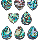 Benecreat 8 pz naturale cuore abalone shell perline paua shell perline abalone goccia shell perline con contenitori per la creazione di gioielli fai da te SHEL-BC0001-013-1