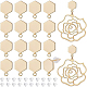 Benecreat 16 pz orecchino esagonale placcato oro 14k con anello e 40 dadi in plastica per orecchini fai da te creazione di gioielli 11.5x8x1.5mm KK-BC0008-56-1