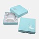 厚紙のブレスレットボックス  内部のスポンジ  バラの花の模様  正方形  淡いターコイズ  90x90x22~23mm CBOX-G003-14C-3