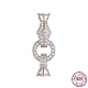Rhodium Plated 925 Sterling Silver Micro Pave Clear Cubic Zirconia Fold Over Clasps STER-K176-15P-1