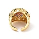 Красочное кольцо-манжета с куполом из кубического циркония RJEW-G270-05G-3