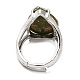 Регулируемые кольца в форме капли из синтетических и натуральных драгоценных камней RJEW-K241-03P-4
