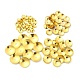 400 個 4 スタイルのアイロンビーズコーン  ディスク  ゴールドカラー  4~10x1mm  穴：1mm IFIN-YW0003-14-1