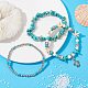 3Pcs 3 Style Synthetic Turquoise Chips & Starfish Beaded Stretch Bracelets Set BJEW-TA00391-4