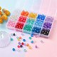450 pz perline di plastica trasparenti in 15 colori KY-YW0001-49-5