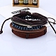 4Pcs 4 Style Adjustable Braided Cowhide Leather Cord Bracelets Set BJEW-F458-16-7