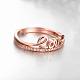 Mot amour réel rose plaqué or laiton zircon cubique anneaux pour les femmes RJEW-BB05427-RG-3