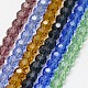 Eco-Friendly Faceted Glass Round Bead Strands EGLA-J042-8mm-M01-1