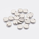Couleur originale estampage breloques étiquette vierge 304 pendentifs ronds plats en acier inoxydable X-STAS-Q056-10mm-1