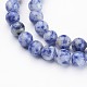 Brins de perles de jaspe de tache bleue naturelle X-GSR6mmC036-2