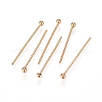 304 Stainless Steel Ball Head Pins, Golden, 20x0.6mm, 23 Gauge, Head: 1.8mm