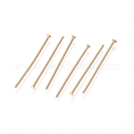 304 Stainless Steel Flat Head Pins, Golden, 22x0.6mm, 22 Gauge, Head: 1.4mm