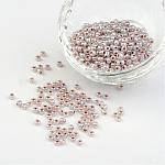 8/0 ceylan perles de rocaille en verre ronde, brun rosé, taille: environ 3mm de diamètre, Trou: 1 mm, environ 1101 pcs/50 g