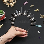 Ободки для волос из натурального обсидиана, аксессуары для волос для женщин и девочек, 185x155x15 мм