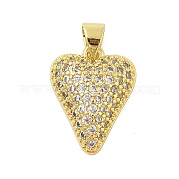 Сердце стойки обшивки латунь микро проложить Цирконом подвески KK-Z074-52G