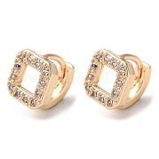 Серьги-кольца из латуни с микропаве из кубического циркония EJEW-P238-25KCG