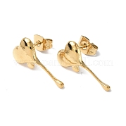 Ion Plating(IP) 304 Stainless Steel Melting Heart Stud Earrings for Women EJEW-F300-14G