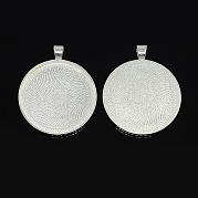 Alliage sans nickel rondes plat supports pendentif cabochon PALLOY-J412-29S-NF