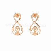 Brass Stud Earring Findings KK-S364-141