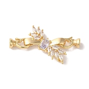 Латунные микро проложить кубического циркония раз за застежками KK-B098-09G-03