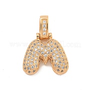Латунные микропаве прозрачные подвески с фианитом KK-B099-01G-M