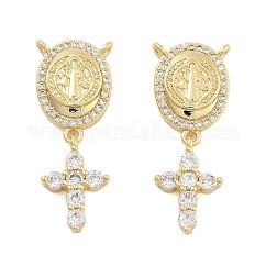 Latón pavimenta colgantes de circonio cúbico, sin plomo y cadmio, dorado, diosa, 28x11x4mm, agujero: 1 mm