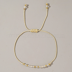 Geflochtene Perlenarmbänder aus natürlichem Geburtsstein für Frauen, Quarzkristall, mit Messing-Perlen, Innendurchmesser: 11 Zoll (28 cm)
