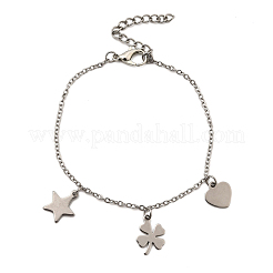 Браслеты с подвесками из нержавеющей стали 304&nbsp;BJEW-JB12059